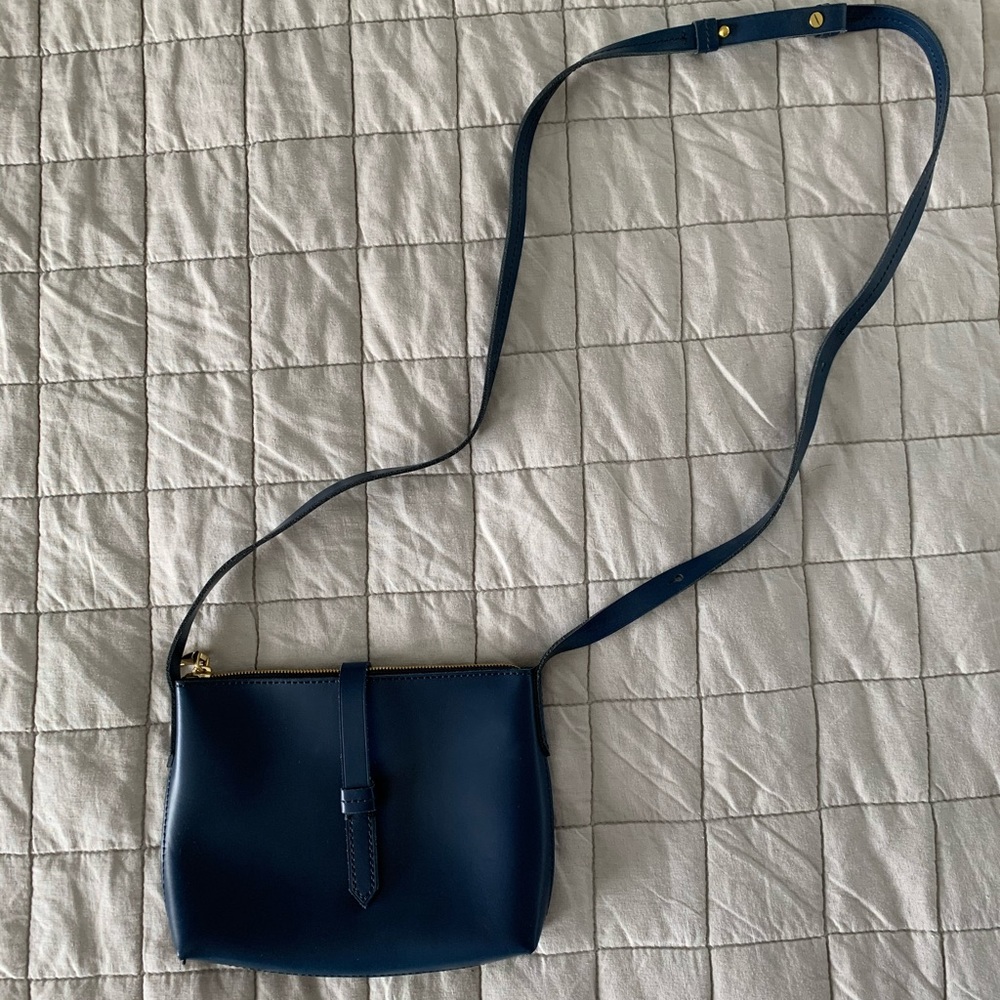 J.Crew Navy Leather Cross Body Bag